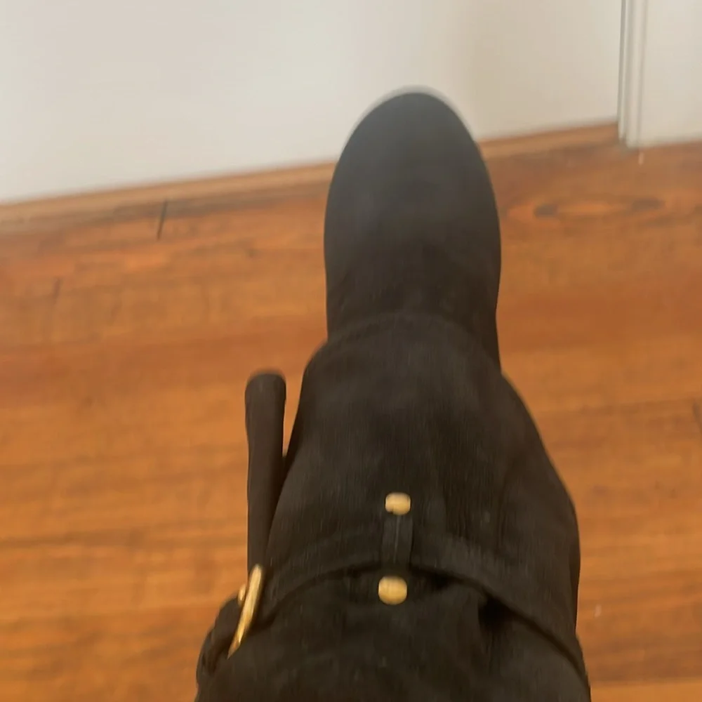 PRADA AUTHENTIC BLACK SUEDE BOOTS, Size 38.5, Like New - Picture 9 of 13